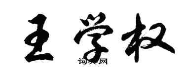 胡问遂王学权行书个性签名怎么写