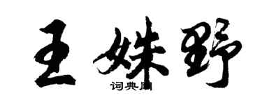 胡问遂王姝野行书个性签名怎么写