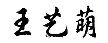 胡问遂王艺萌行书个性签名怎么写