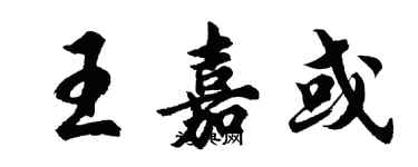 胡问遂王嘉或行书个性签名怎么写