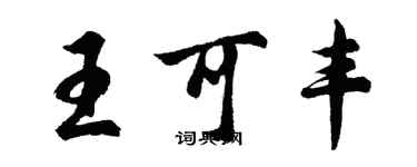 胡问遂王可丰行书个性签名怎么写