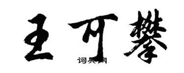 胡问遂王可攀行书个性签名怎么写
