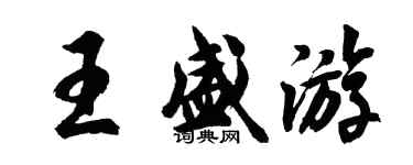 胡问遂王盛游行书个性签名怎么写