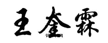 胡问遂王奎霖行书个性签名怎么写