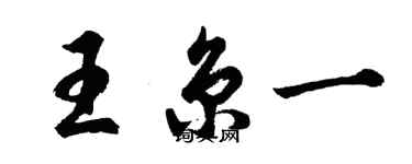 胡问遂王京一行书个性签名怎么写