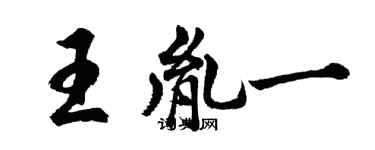 胡问遂王胤一行书个性签名怎么写