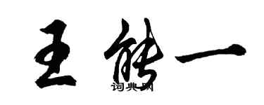 胡问遂王能一行书个性签名怎么写