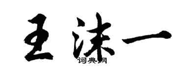 胡问遂王沫一行书个性签名怎么写