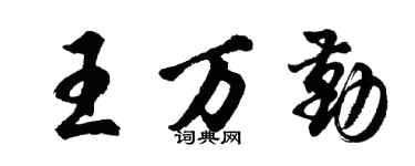 胡问遂王万勤行书个性签名怎么写