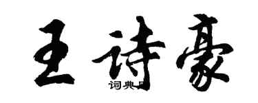 胡问遂王诗豪行书个性签名怎么写