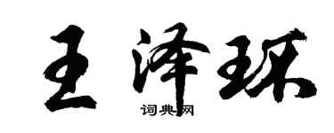 胡问遂王泽环行书个性签名怎么写