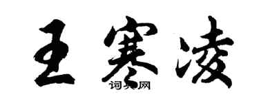 胡问遂王寒凌行书个性签名怎么写