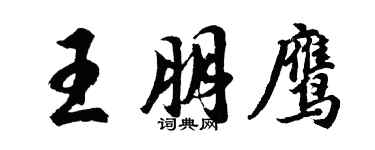 胡问遂王朋鹰行书个性签名怎么写