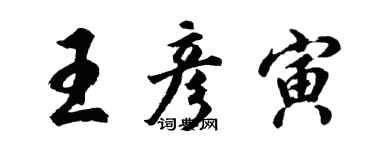 胡问遂王彦寅行书个性签名怎么写