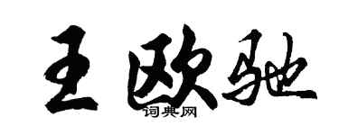 胡问遂王欧驰行书个性签名怎么写