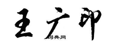 胡问遂王广印行书个性签名怎么写