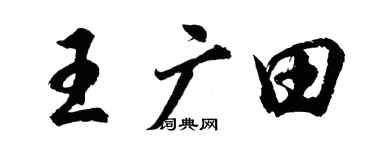 胡问遂王广田行书个性签名怎么写