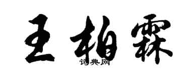 胡问遂王柏霖行书个性签名怎么写