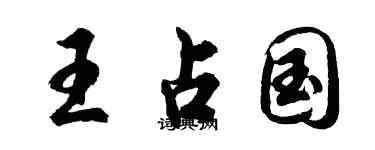 胡问遂王占国行书个性签名怎么写