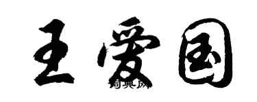 胡问遂王爱国行书个性签名怎么写