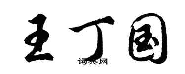 胡问遂王丁国行书个性签名怎么写