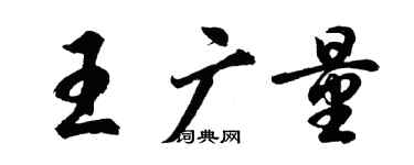胡问遂王广量行书个性签名怎么写
