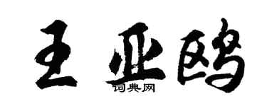 胡问遂王亚鸥行书个性签名怎么写