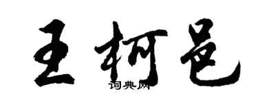 胡问遂王柯邑行书个性签名怎么写