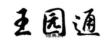 胡问遂王园通行书个性签名怎么写