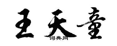 胡问遂王天童行书个性签名怎么写
