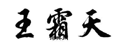 胡问遂王霜天行书个性签名怎么写