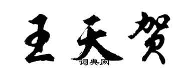 胡问遂王天贺行书个性签名怎么写