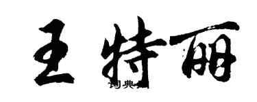 胡问遂王特丽行书个性签名怎么写