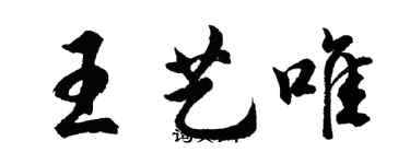 胡问遂王艺唯行书个性签名怎么写