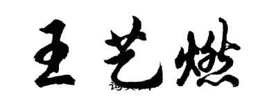 胡问遂王艺燃行书个性签名怎么写