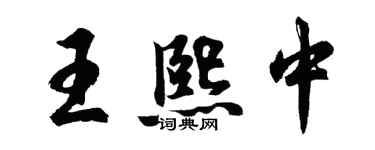 胡问遂王熙中行书个性签名怎么写