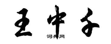 胡问遂王中千行书个性签名怎么写