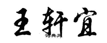 胡问遂王轩宜行书个性签名怎么写
