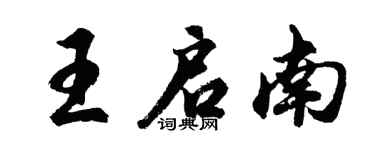 胡问遂王启南行书个性签名怎么写