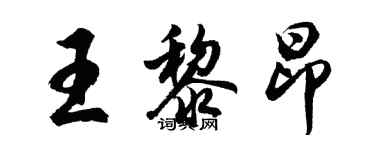 胡问遂王黎昂行书个性签名怎么写