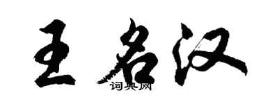 胡问遂王名汉行书个性签名怎么写