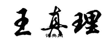 胡问遂王真理行书个性签名怎么写