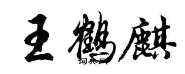 胡问遂王鹤麒行书个性签名怎么写
