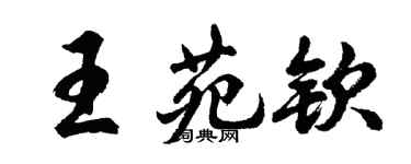 胡问遂王苑钦行书个性签名怎么写