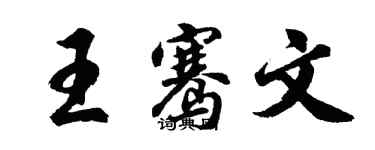 胡问遂王骞文行书个性签名怎么写