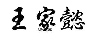 胡问遂王家懿行书个性签名怎么写