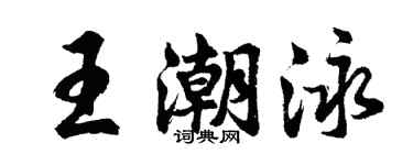 胡问遂王潮泳行书个性签名怎么写