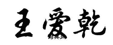 胡问遂王爱乾行书个性签名怎么写