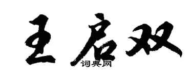 胡问遂王启双行书个性签名怎么写