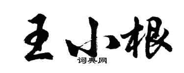 胡问遂王小根行书个性签名怎么写